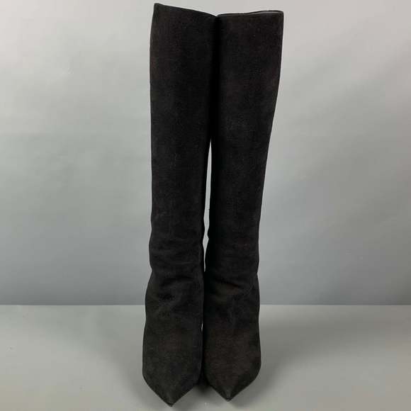 LOUIS VUITTON Black Suede Pull On Boots - Picture 4 of 8
